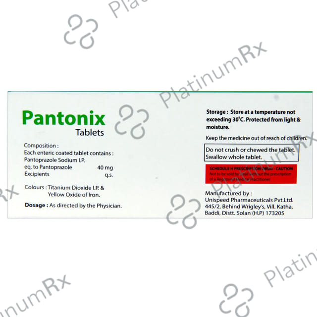 Pantonix 40mg Tablet 10 Tablet Ambromide Pharma Pvt