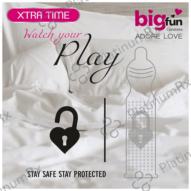 Bigfun Dotted, Ribbed & Contoured Xtra Time Condom 10s