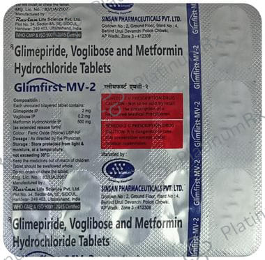 Glimfirst MV 2/500/0.2mg Tablet ER 15s