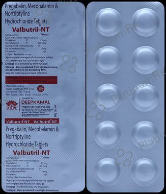 Valbutril NT 75mg/10mg/1500mcg Tablet