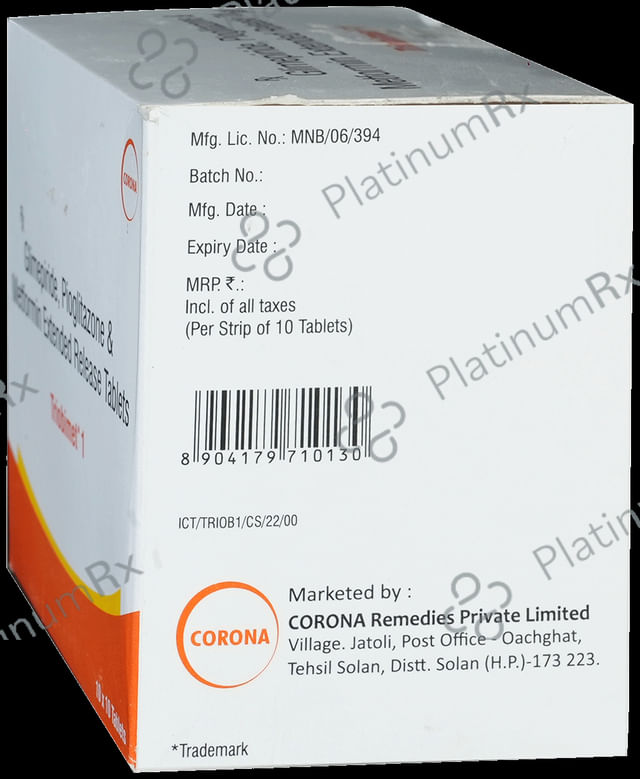 Triobimet 1/500/15mg Tablet ER 10s
