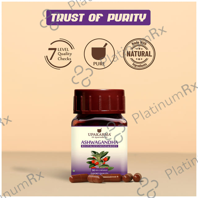 Upakarma Ayurveda Ashwagandha 500mg Veg Capsule 90s