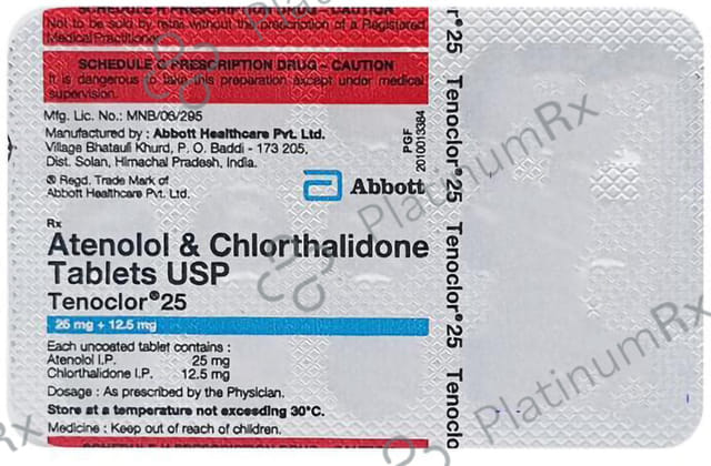 Tenochlor 25/12.5mg Tablet 15s