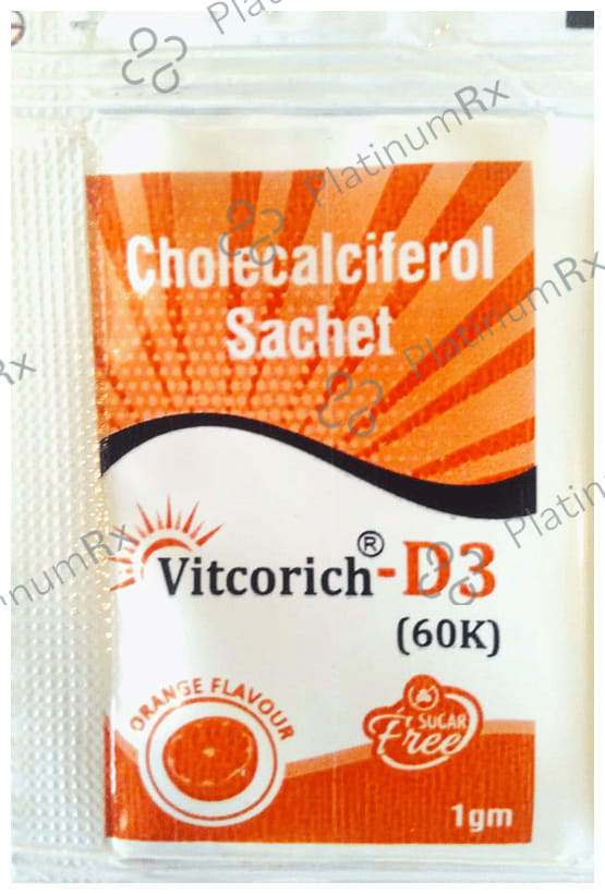 Vitcorich D3 60000IU Orange Flavour Sugar Free Sachet 1gm