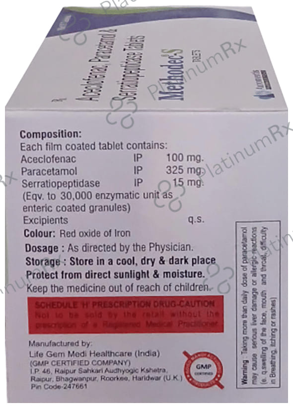 Methodec S 100mg/325mg/15mg Tablet