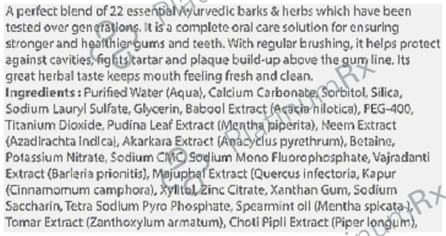 Dentopride Herbal Toothpaste (100gm Each) 1 Tube