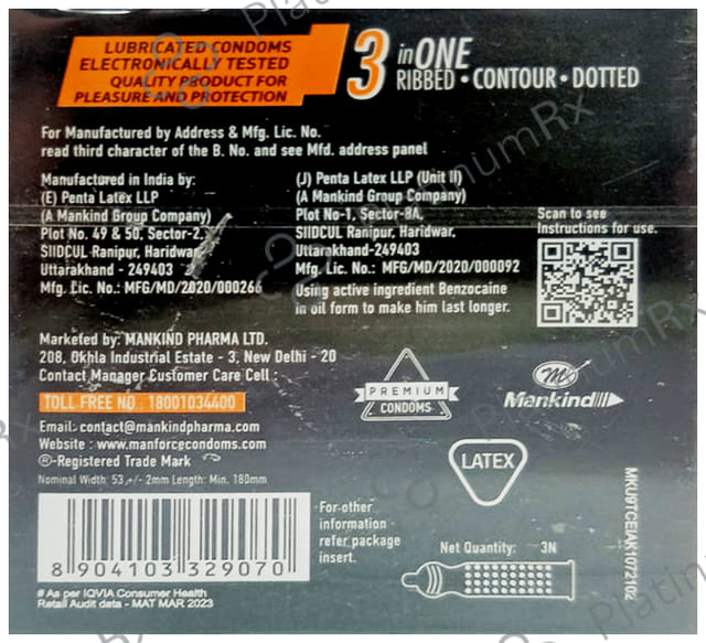 Manforce Overtime Flavour Orange Condom 3s
