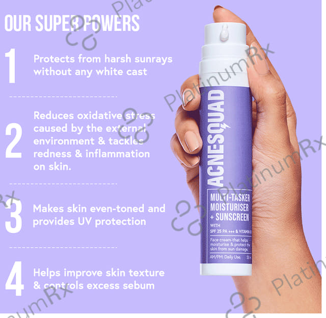 Acnesquad Multi-Tasker Moisturiser + Sunscreen SPF 25 PA+++