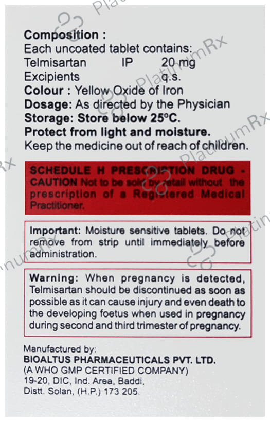 Telmiten 20mg Tablet 15s