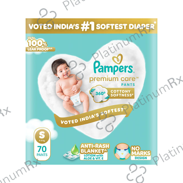 Pampers Premium Care Pants with Aloe Vera & Cotton Like Softness Diaper Small 70s