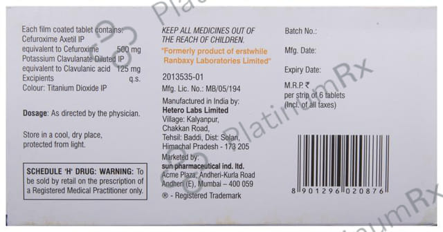 Ceroxim XP 625mg Tablet 6s