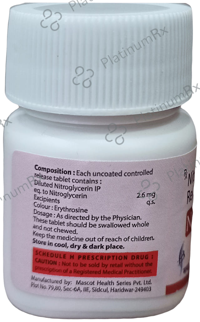 Nitrozest 2.6mg Tablet CR 30s