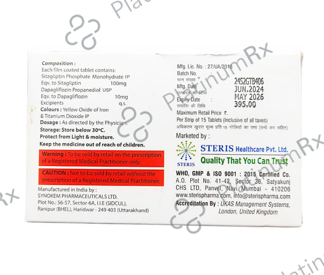 St Gliptin Dapa 10/100mg Tablet 15s