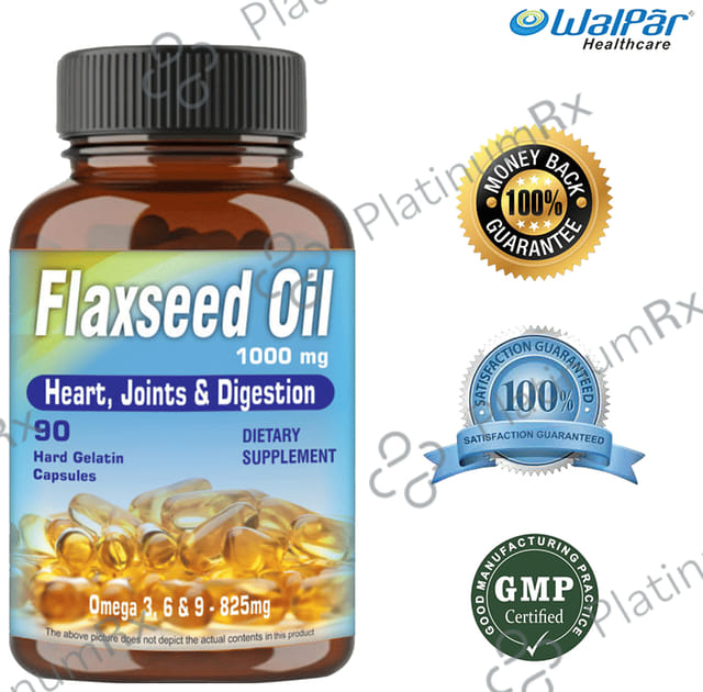 Walpar Flaxseed Oil 1000mg Hard Gelatin Capsule