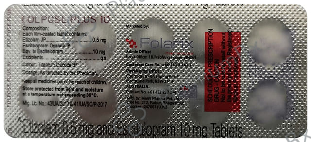 Folpose Plus 10/0.5mg Tablet 10s