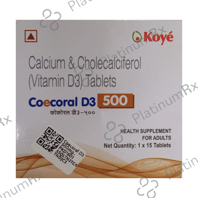 Coecoral D3 500mg/400IU Tablet 15s
