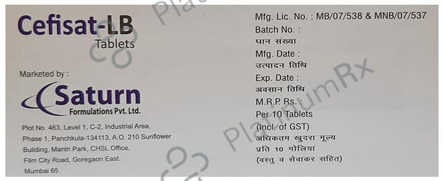 Cefisat LB 200mg Tablet DT 10s