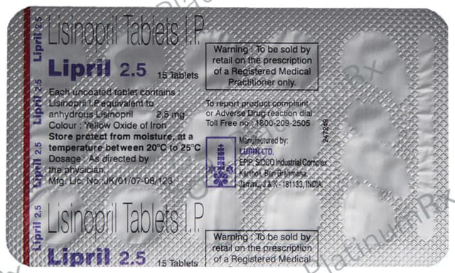 Lipril 2.5mg Tablet 15s