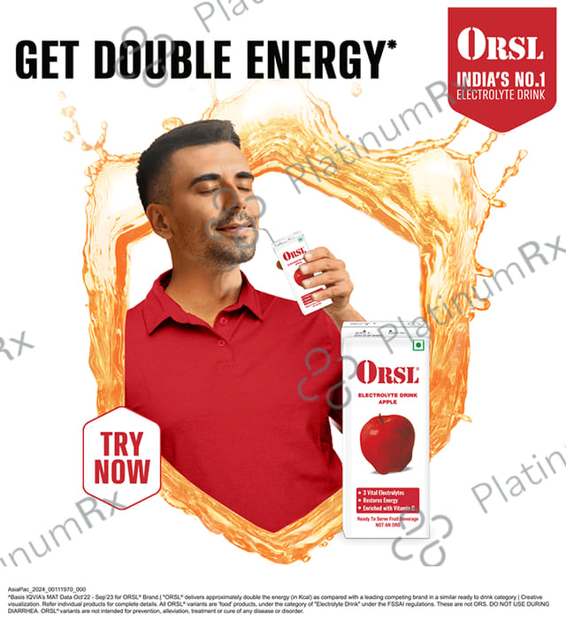 ORSL Electrolyte Drink Apple Flavour Liquid 200ml