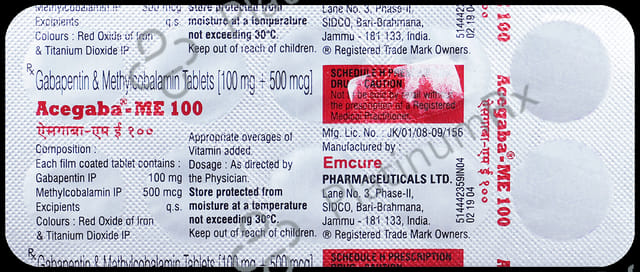 Acegaba ME 100mg/500mcg Tablet 10s