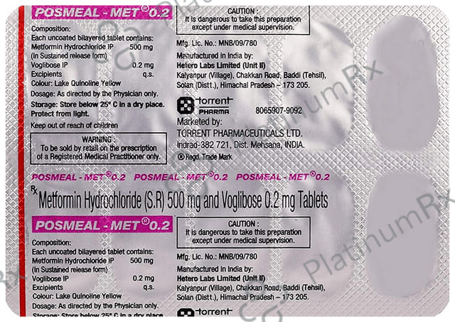 Posmeal-Met 0.2 Tablet SR