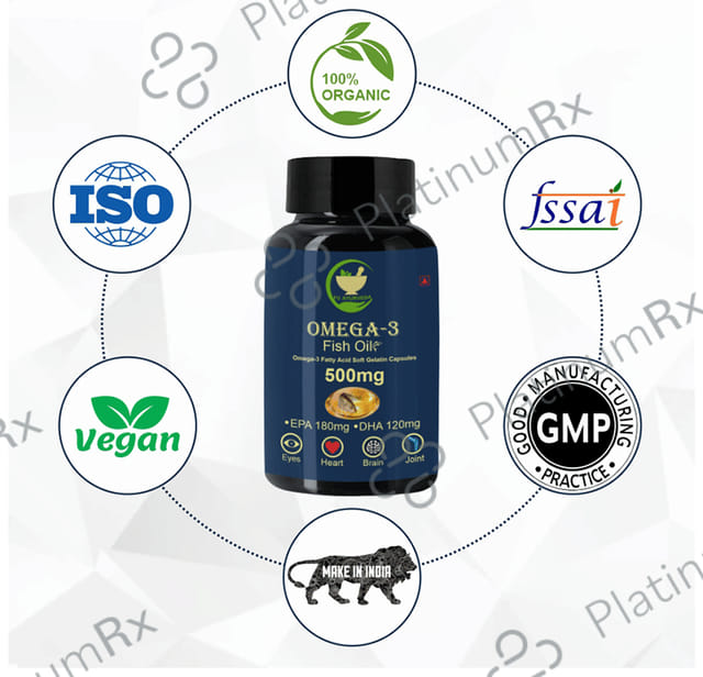 Fij Ayurveda Omega 3 Fish Oil 500mg Soft Gelatin Capsule 60s