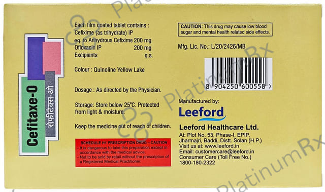 Cefitaxe O 200/200mg Tablet 10s