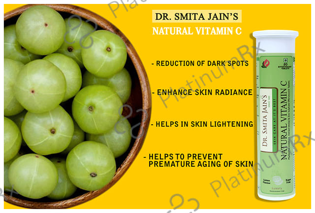 Dr. Smita Jain's Natural Vitamin C Effervescent Tablet Lemon Sugar Free 20s