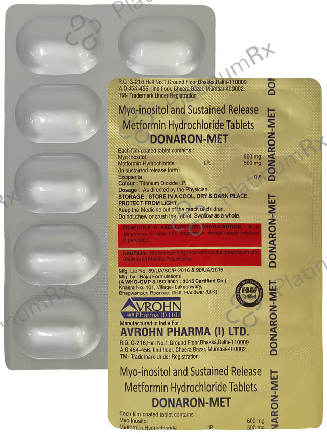 Donaron Met 500mg/600mg Tablet