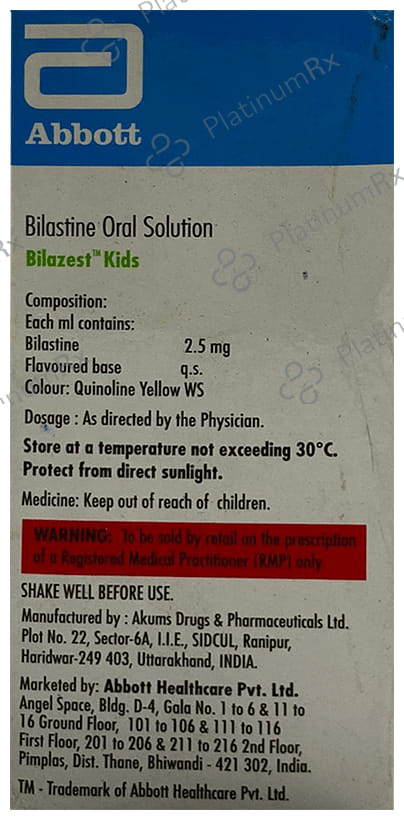 Bilazest Kids 2.5mg Oral Solution 60ml