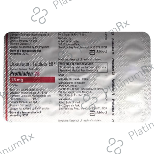 Prothiaden 75mg Tablet 15s