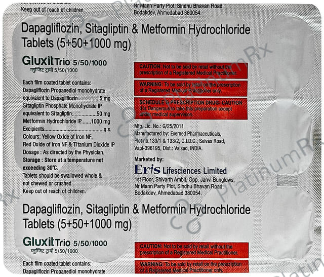 Gluxit Trio 5mg/1000mg/50mg Tablet 15s