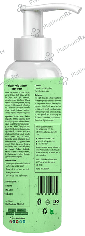 TNW- The Natural Wash Salicylic Acid & Neem Body Wash