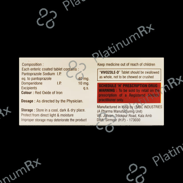 Vivozole D 10/40mg Tablet 10s