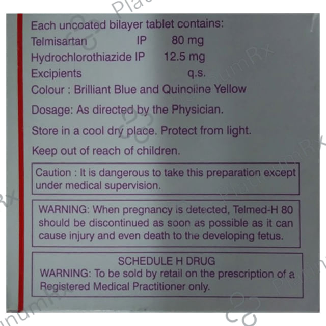 Telmed H 80 12.5/80mg Tablet 10s