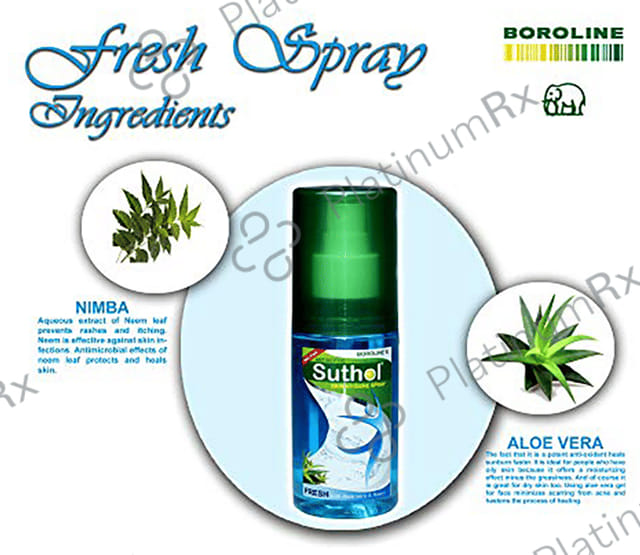 Boroline New Antiseptic Suthol Active Body Hygiene Spray Fresh with Aloe Vera & Neem
