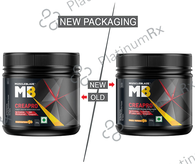 MuscleBlaze Creapro Creatine - With Creapure for Lean Muscles, Energy & Strength - Tangy Orange