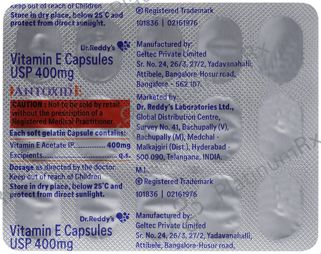 Antoxid E 400mg Capsule 15s