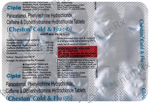 Cheston Cold & Flu NF Tablet 10s