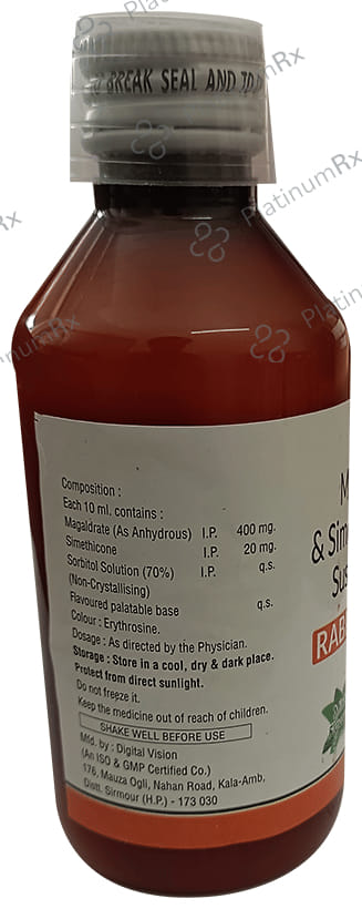 Rabimon MPS 20/400mg Antacid Mint Sugar Free Liquid 170ml