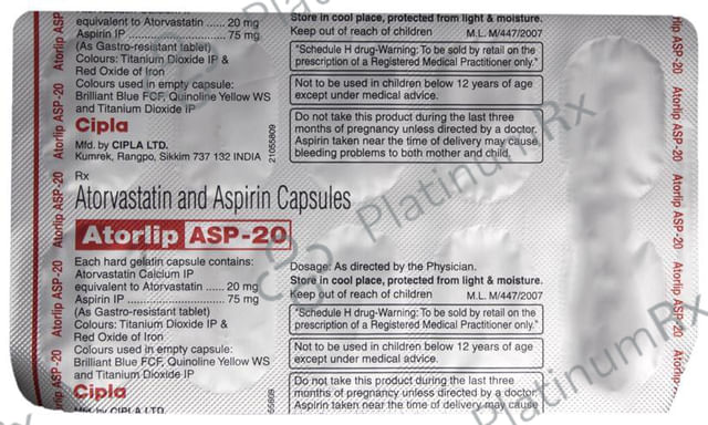 Atorlip ASP 20/75mg Capsule 10s