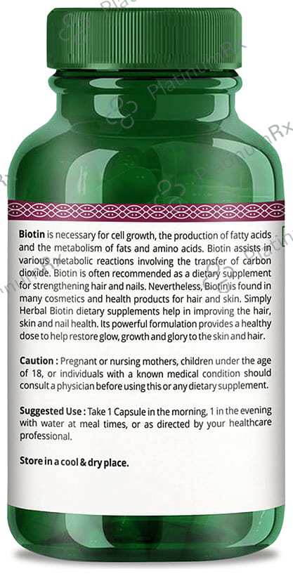Simply Herbal Biotin Vegetarian Capsules