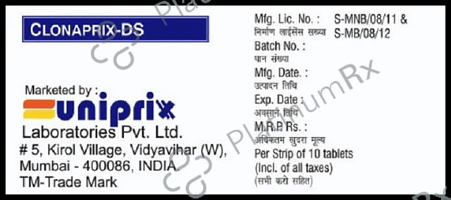 Clonaprix DS 0.5/25mg Tablet CR 10s