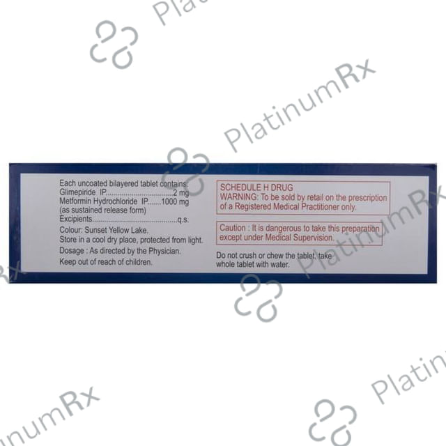 Glucoryl M 2 Forte 2/1000mg Tablet PR 15s