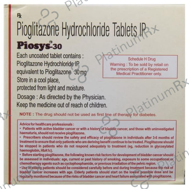 Piosys 30mg Tablet 30s