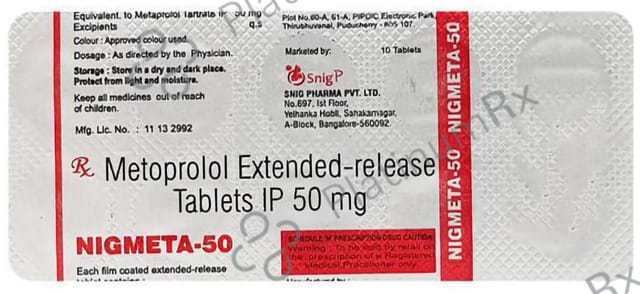 Nigmeta 50mg Tablet ER 10s