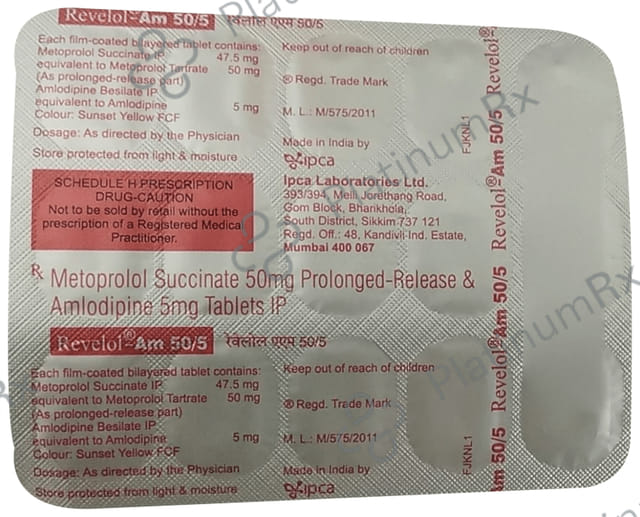 Revelol AM 50/5mg Tablet PR 15s
