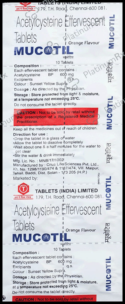 Mucotil Effervescent Tablet Orange