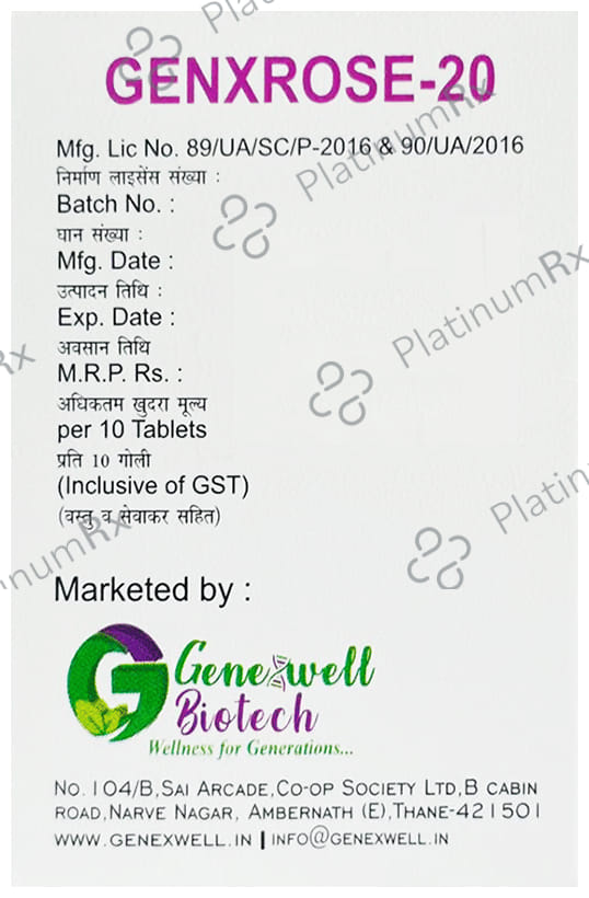 Genxrose 20mg Tablet 10s