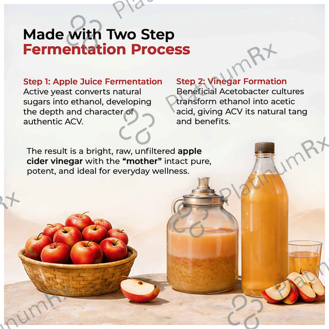 Zandu Organic Apple Cider Vinegar ACV with The Mother - Raw, Unfiltered & Unpasteurized